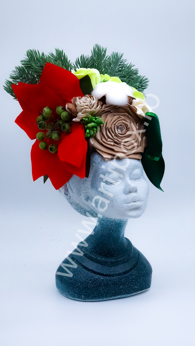 Aranjament de Craciun - Printesa Africana Craciunita Green [4]