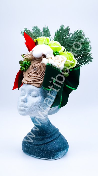 Aranjament de Craciun - Printesa Africana Craciunita Green [3]