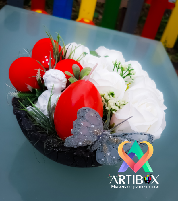 Aranjament tematica de Paste cu bol reutilizabil din ipsos - Ingeras [4]