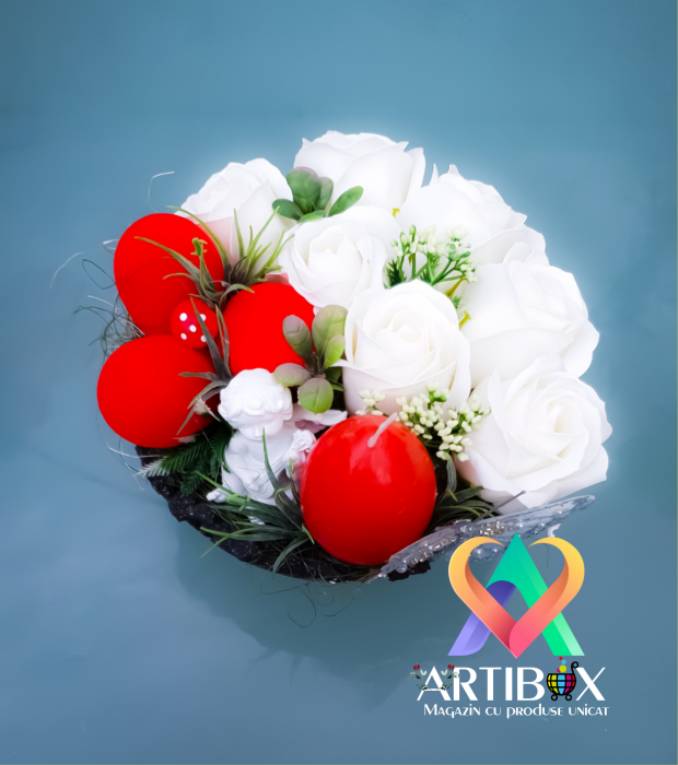 Aranjament tematica de Paste cu bol reutilizabil din ipsos - Ingeras [3]