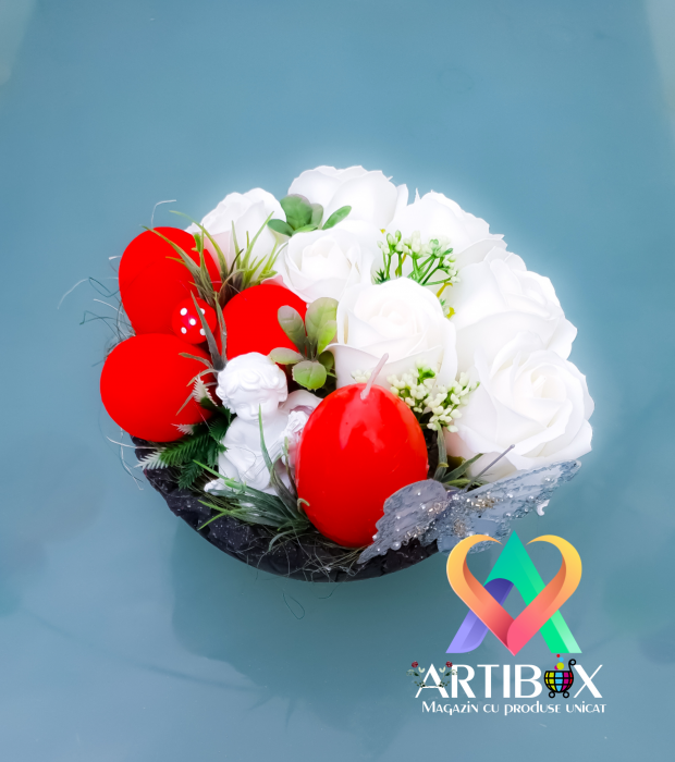 Aranjament tematica de Paste cu bol reutilizabil din ipsos - Ingeras [2]