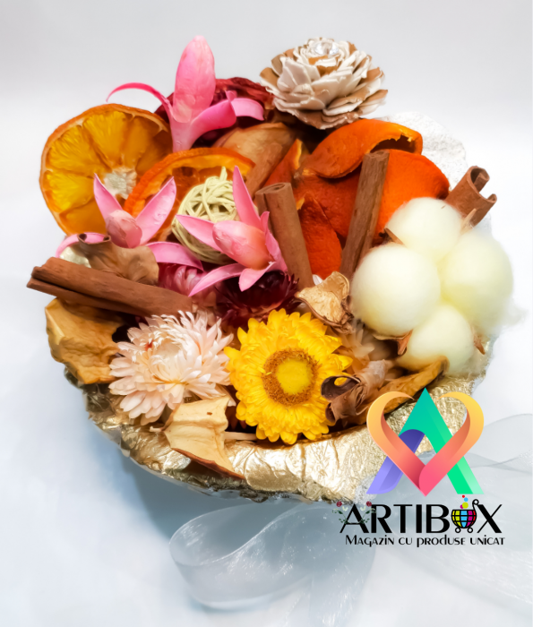 Bol cu Amestec parfumat Potpourri - mix de arome naturale fructate si plante uscate - White [2]