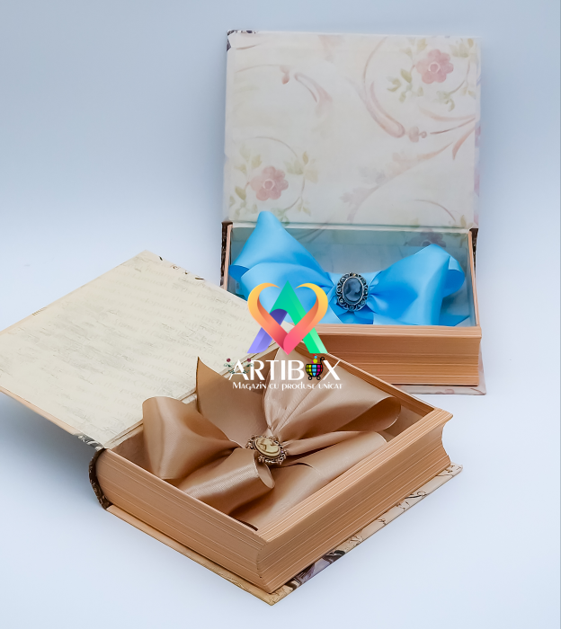 Brosa Camee cu funda din satin, Jabou elegant in cutie tip carte Vintage [5]