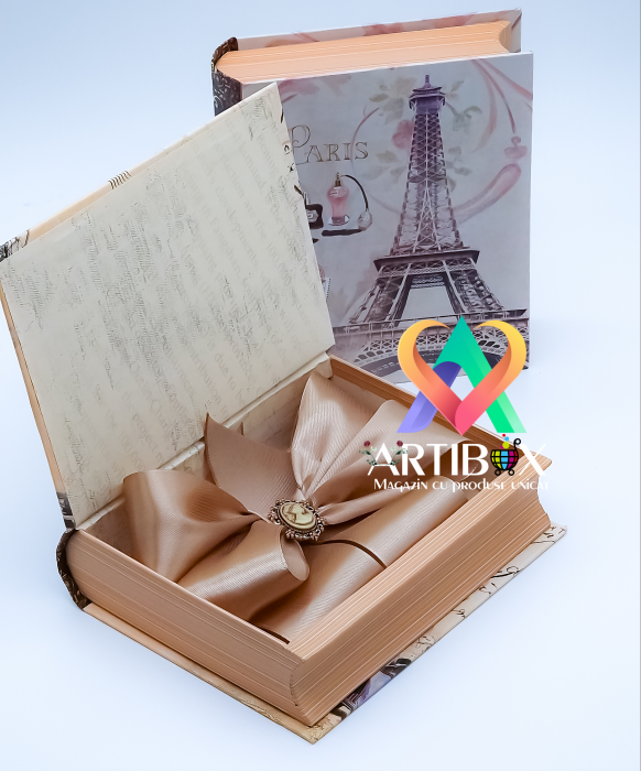 Brosa Camee cu funda din satin, Jabou elegant in cutie tip carte Vintage [4]
