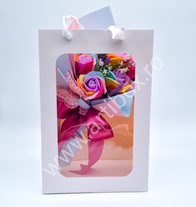 Buchet cu trandafiri din sapun premium rainbow [3]