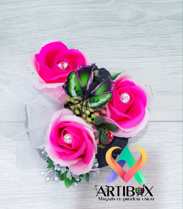 Martisor floral in bol de ipsos glazurat [6]