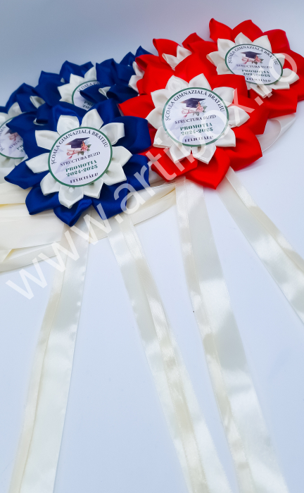 Cocarde personalizate pentru absolvire - Model Floare [6]