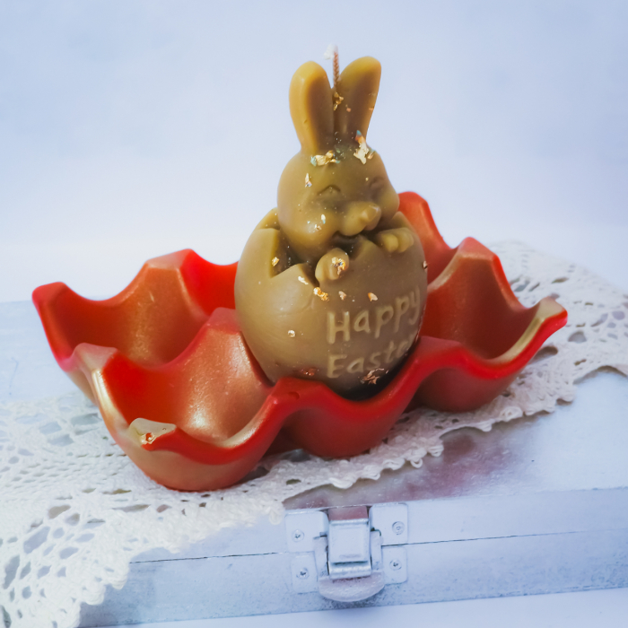 Decoratiune din ipsos glazurat - Bol Model Cofraj pentru oua de Paste [2]