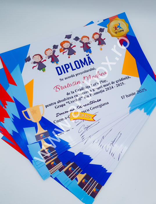 Diploma de premiere - personalizata cu text pentru gradinita/scoala [2]