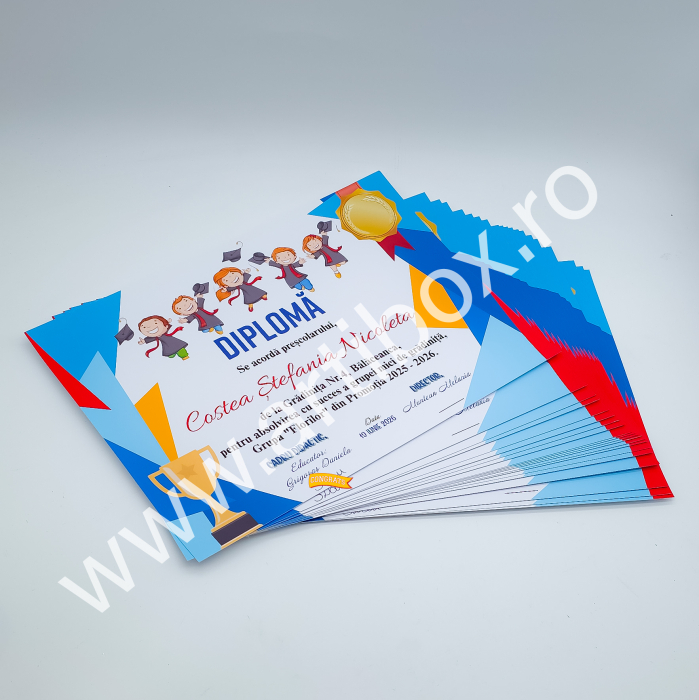 Diploma de premiere - personalizata cu text pentru gradinita/scoala [9]