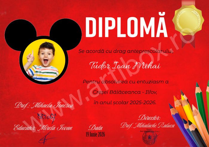 Diploma personalizata pentru cresa, gradinita, scoala [4]