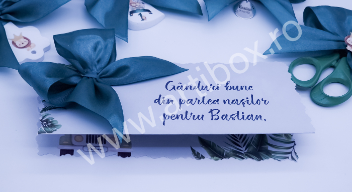 Felicitare cu funda din satin si text personalizat [2]