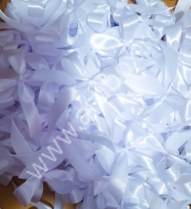 Fundite panglica 2 cm din satin alb pentru marturii [1]