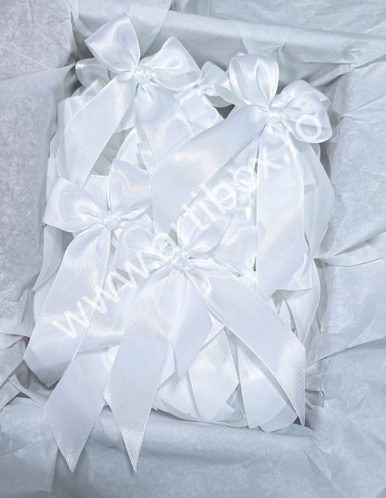 Fundite pentru aranjament decor | Fundite dublu satinate albastru celest cu capete lungi | Funde decorative pentru evenimente [4]