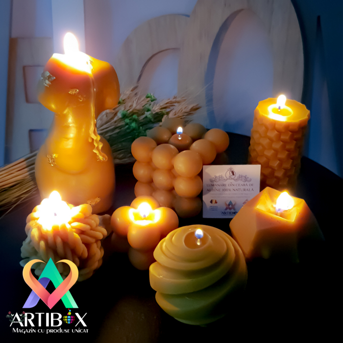 Stalpisor model fagure cu cruce stilizata - din ceara naturala de albine [6]