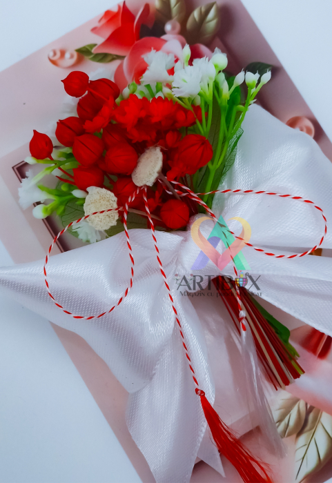 Martisoare buchet cu flori naturale uscate - realizat manual [5]