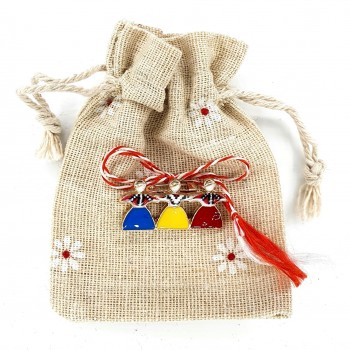 Martisor brosa 'Tara mea'- in saculet de iuta [1]