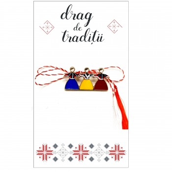 Martisor brosa "Tara mea" cu cartonas motive traditionale [1]