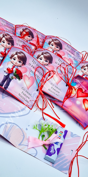 Martisor dulce cu ciocolata si floare cu fundita - Model 2 [3]