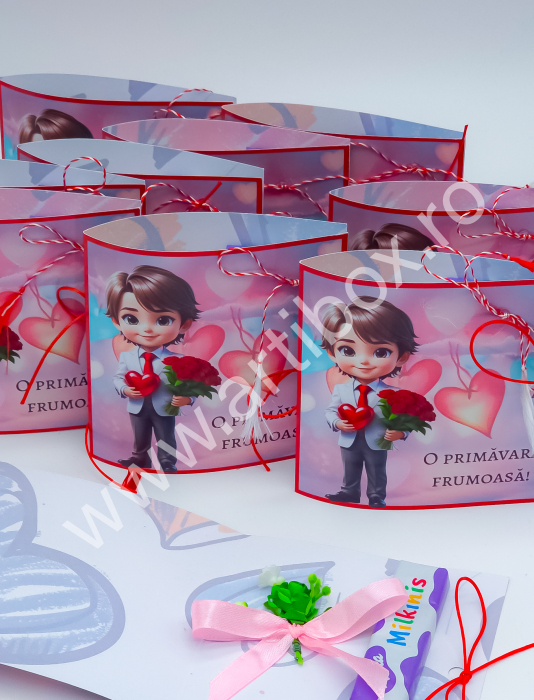 Martisor dulce cu ciocolata si floare cu fundita - Model 2 [4]