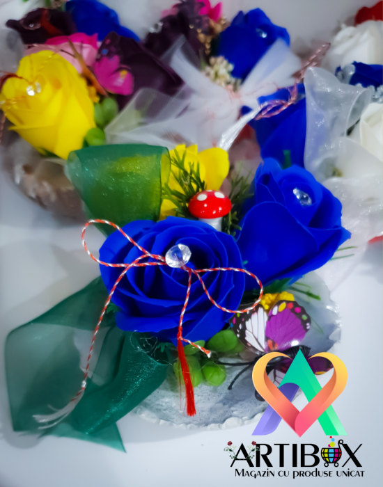 Martisor floral in bol de ipsos glazurat [12]