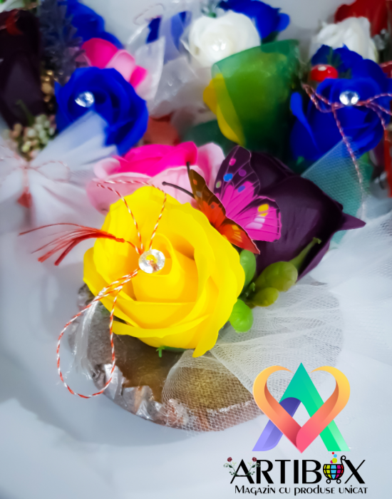 Martisor floral in bol de ipsos glazurat [14]