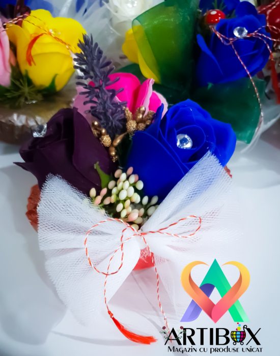 Martisor floral in bol de ipsos glazurat [15]