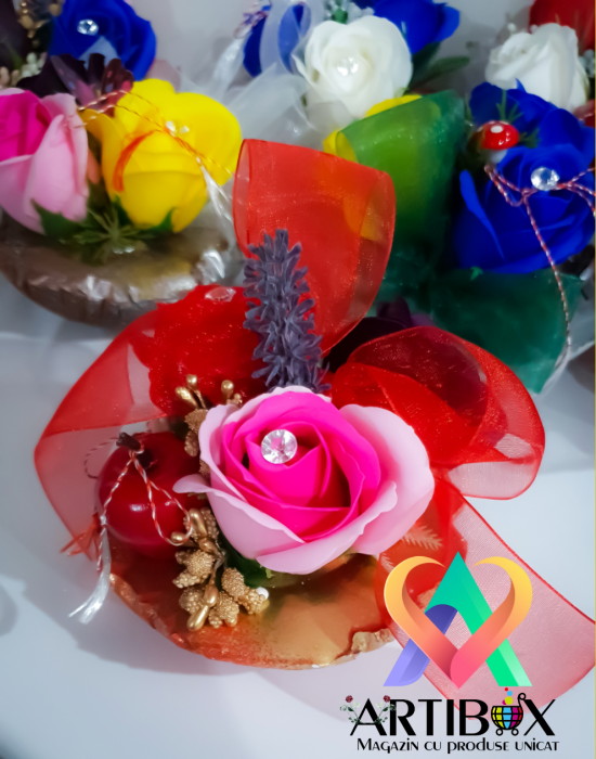 Martisor floral in bol de ipsos glazurat [18]