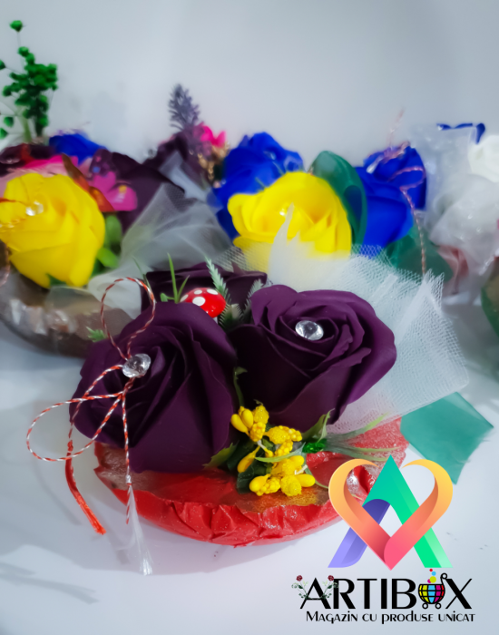 Martisor floral in bol de ipsos glazurat [10]
