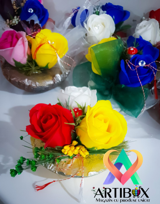 Martisor floral in bol de ipsos glazurat [19]