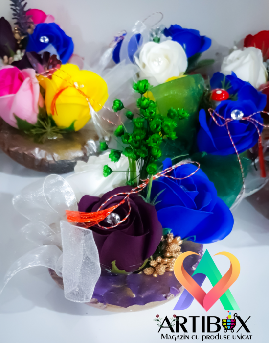 Martisor floral in bol de ipsos glazurat [17]