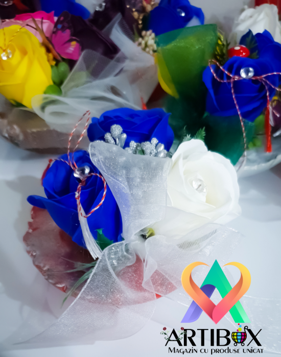 Martisor floral in bol de ipsos glazurat [13]