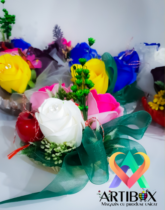 Martisor floral in bol de ipsos glazurat [9]