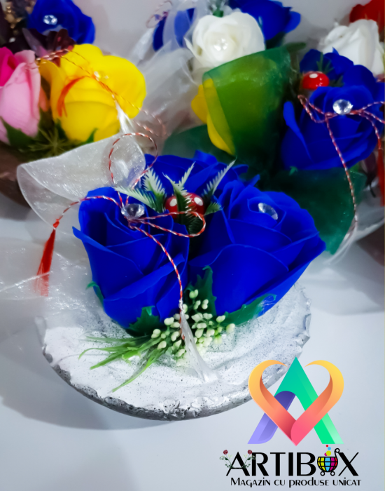 Martisor floral in bol de ipsos glazurat [16]