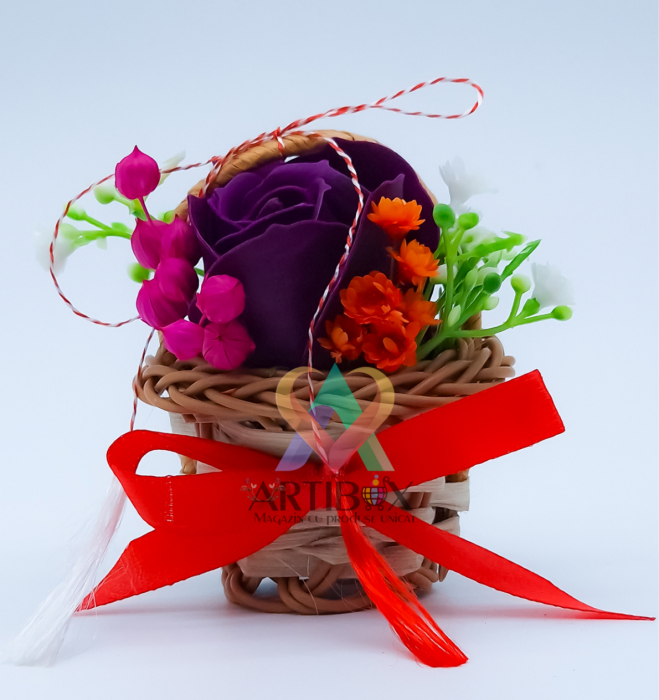 Martisor in cosulet - Floare din sapun si alte accesorii [2]