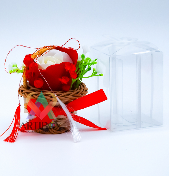 Martisor in cosulet - Floare din sapun si alte accesorii [4]