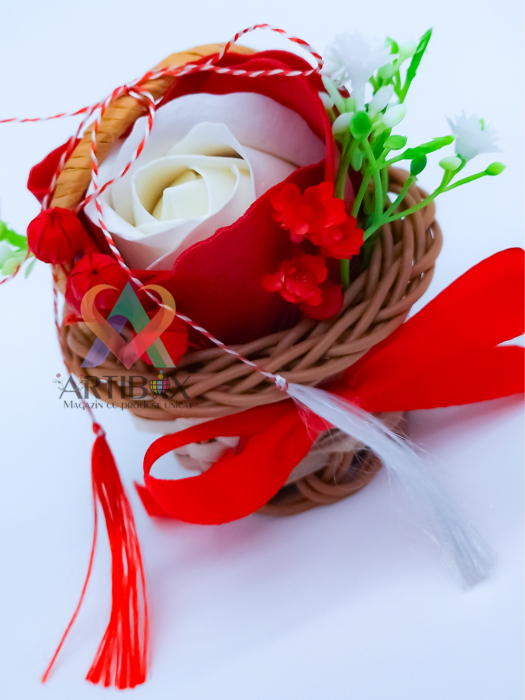 Martisor in cosulet - Floare din sapun si alte accesorii [3]