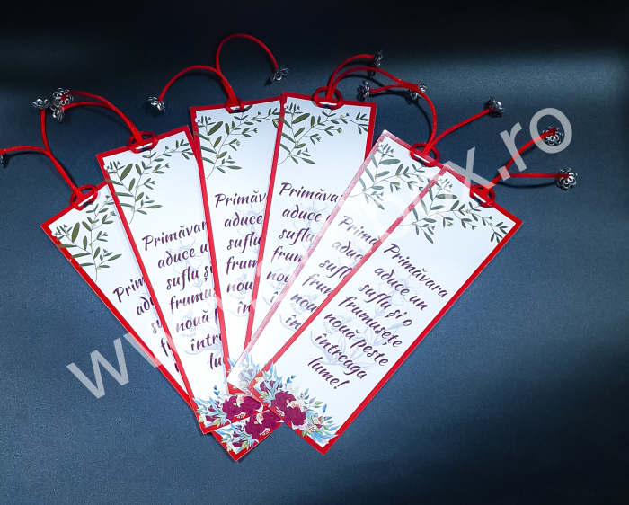 Martisor Semn de carte rosu cu aplicatii ornamentale [4]