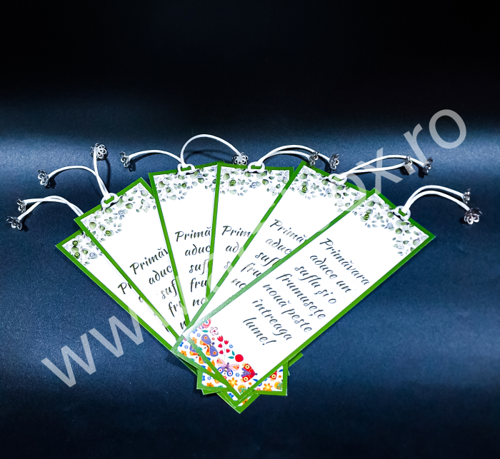 Martisor Semn de carte verde cu aplicatii ornamentale [4]