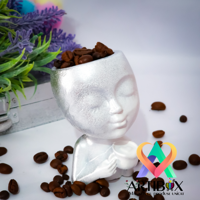 Martisor mini vaza decorativa 6.5x6.5x10 cm - Coffee Time [5]
