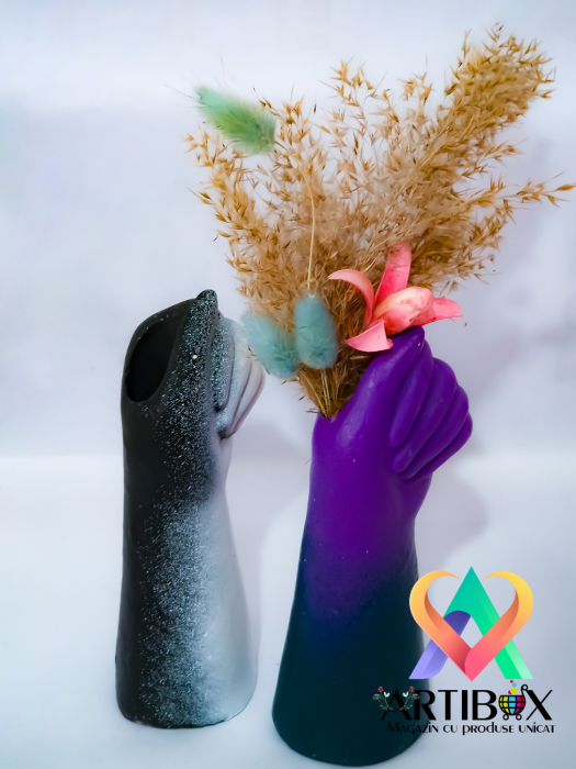 Mini Vaza Decorativa la moda 14,10x4,6 cm - Hand [2]