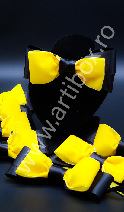 Papion fundita negru si galben pentru copii - Tematica albinute [3]