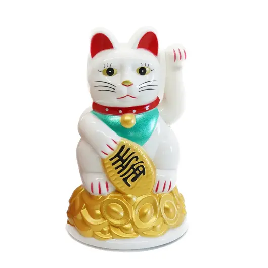 Pisica norocoasa Maneki Neko alba 11cm [3]