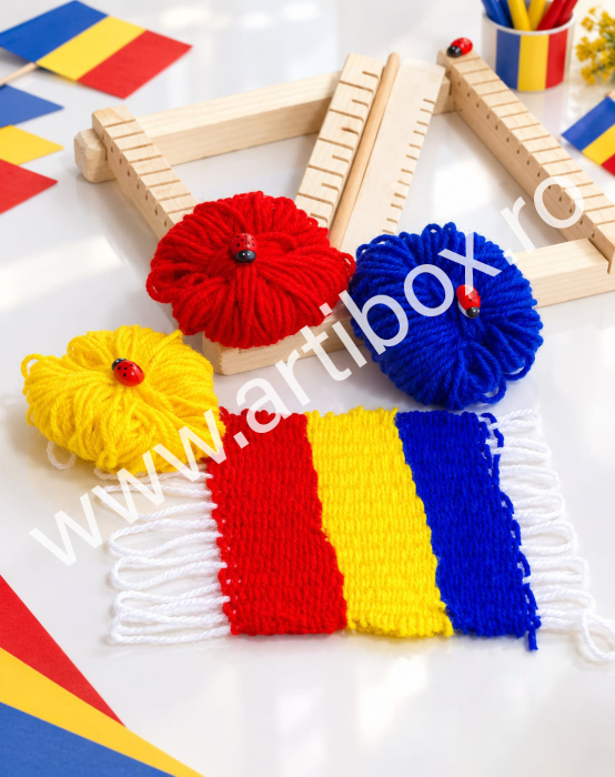 Razboi de tesut din lemn | Drag de traditii | Set creativ pentru micii artizani | Accesorii incluse - 22 × 16,5 cm [3]