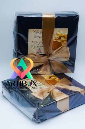 Set 3+1 lumanari decorative parfumate, cu tavita scoica din ipsos glazurat in cutie decorata [6]