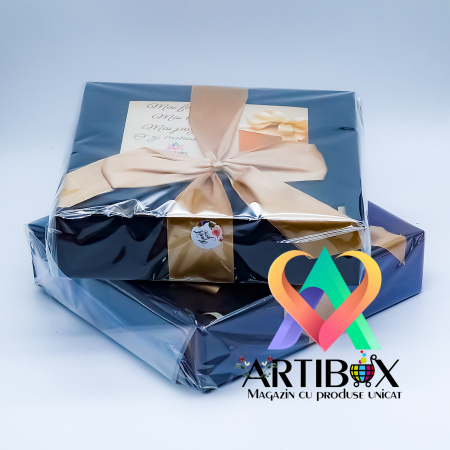 Set 3+1 lumanari decorative parfumate, cu tavita scoica din ipsos glazurat in cutie decorata [3]