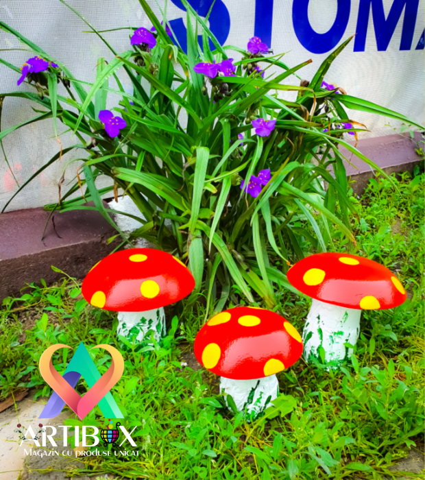 Set 3 Ciupercute ornamentale pentru aranjamente florale sau gradina [3]