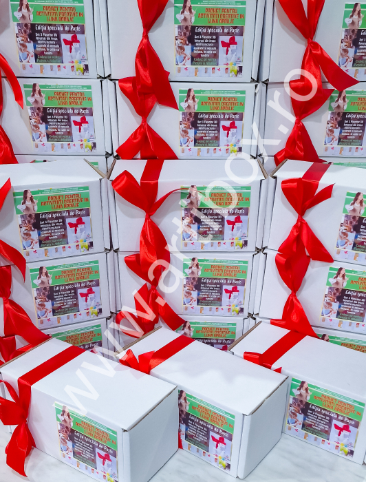 Set 3 Figurine 3D Iepurasi Paste din ipsos pentru pictura - acuarele, pensula incluse [3]