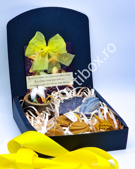 Set 4 lumanari decorative parfumate, bol decorativ cu amestec potpourri si cutie decorata [2]