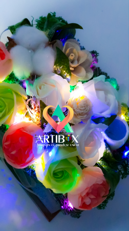 Set 31 de carduri cu citate motivationale in cutie tip carte cu ornament floral si lumini [6]